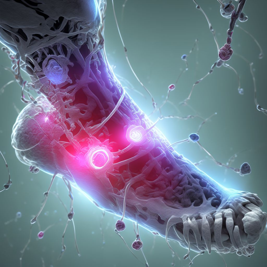 Sprain of unspecified ligament of left ankle digital illustration