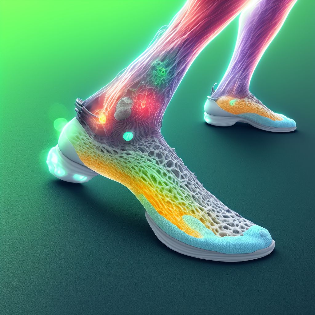 Sprain of calcaneofibular ligament of unspecified ankle digital illustration