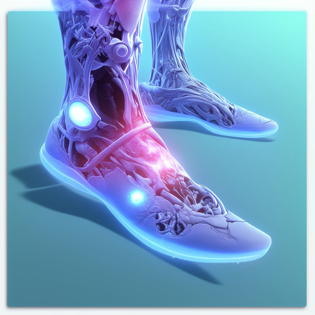 Sprain of tibiofibular ligament of right ankle digital illustration