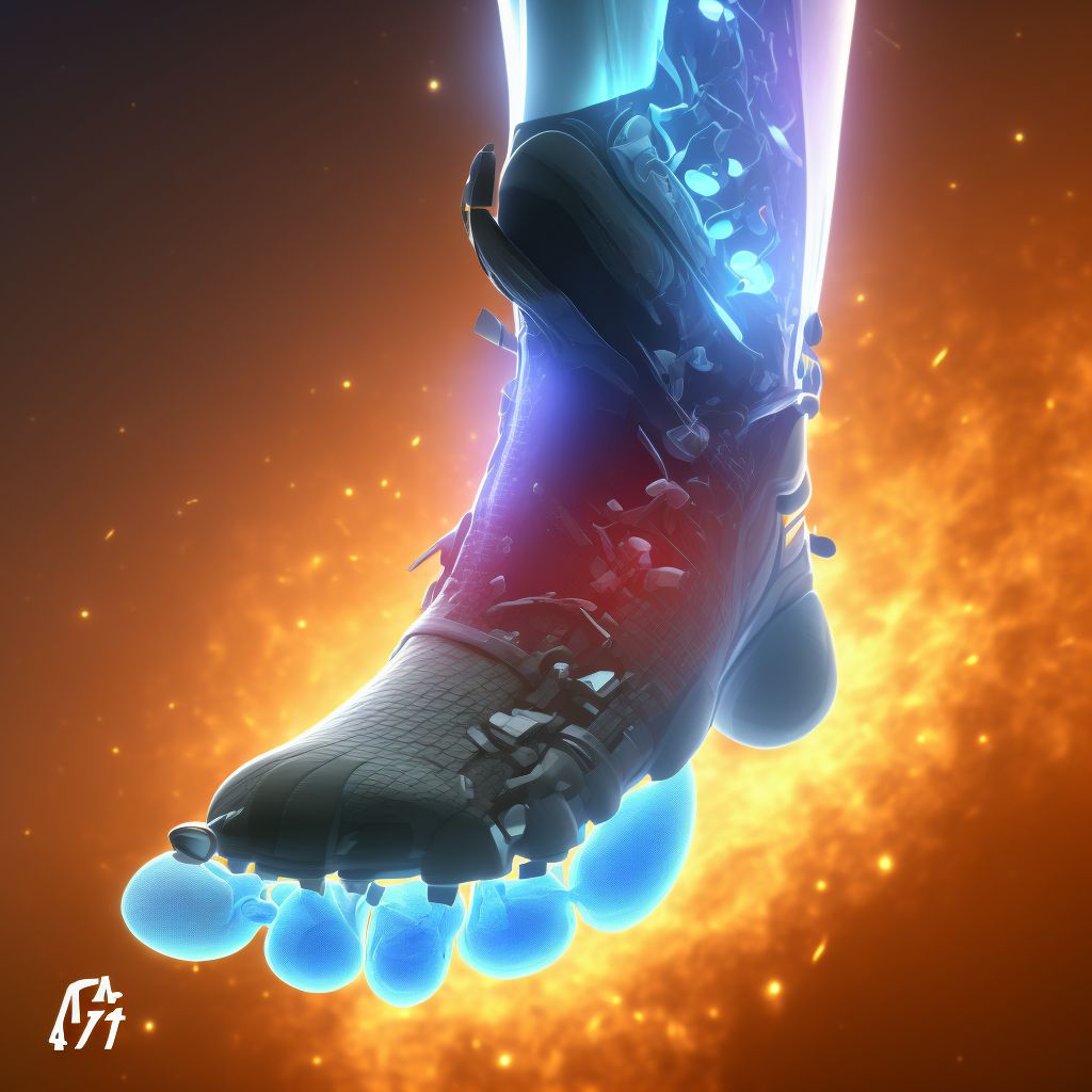 Sprain of tibiofibular ligament of left ankle digital illustration