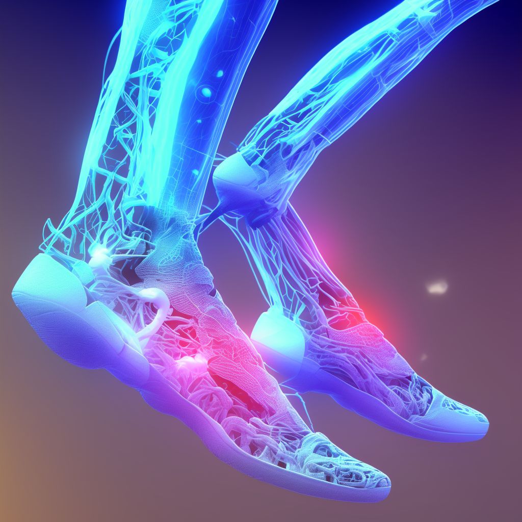 Sprain of tibiofibular ligament of unspecified ankle digital illustration