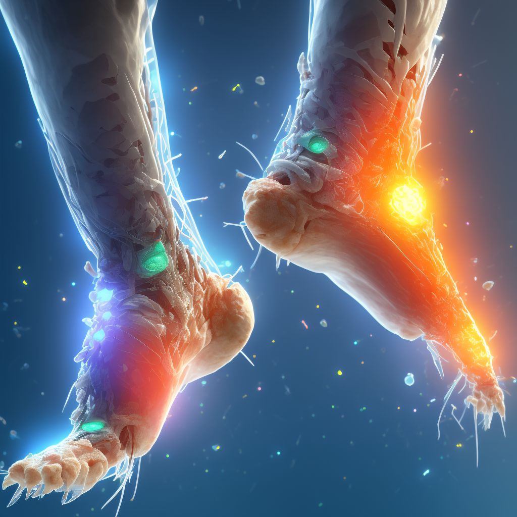 Sprain of other ligament of right ankle digital illustration