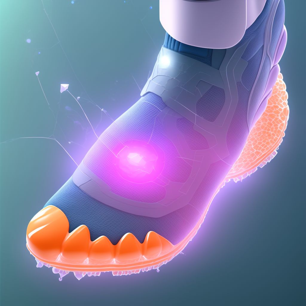 Sprain of tarsal ligament of right foot digital illustration