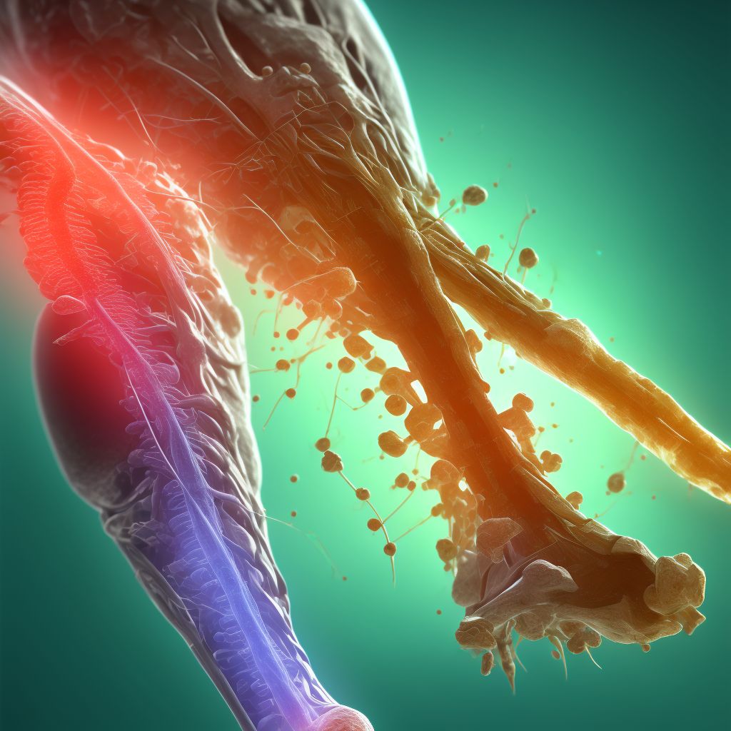 Injury of lateral plantar nerve, left leg digital illustration