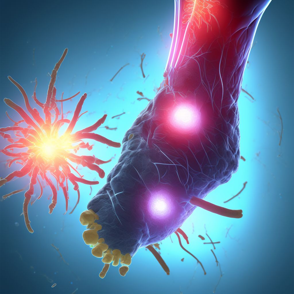 Injury of medial plantar nerve, unspecified leg digital illustration