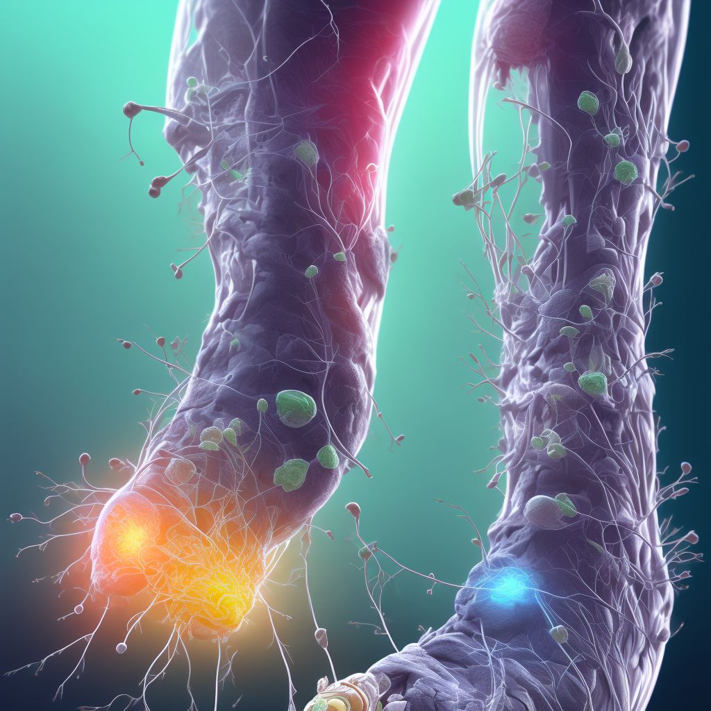 Injury of medial plantar nerve, right leg digital illustration