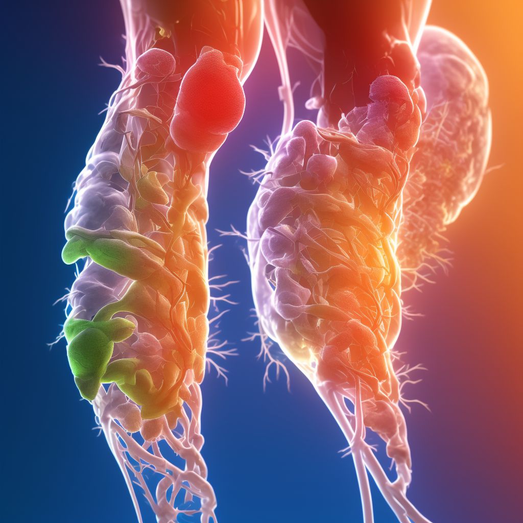 Injury of medial plantar nerve, left leg digital illustration