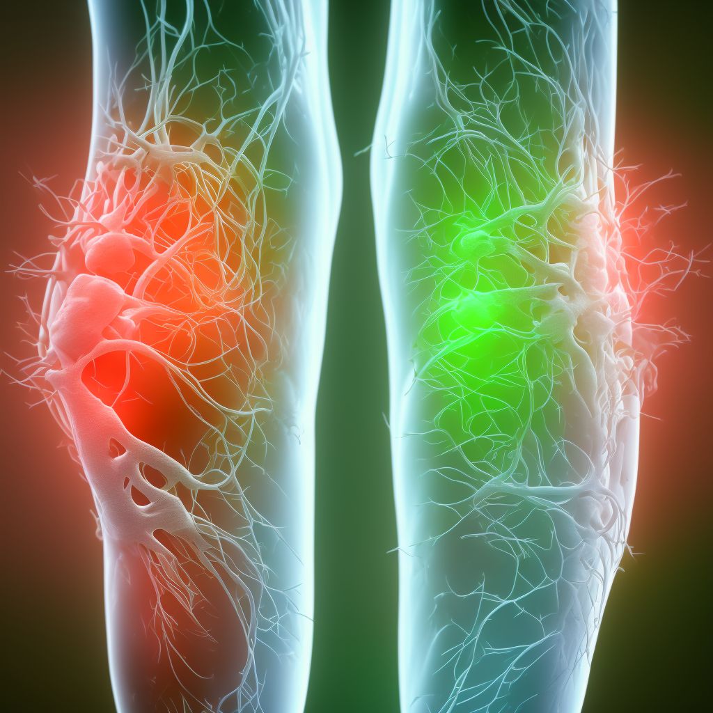 Injury of deep peroneal nerve at ankle and foot level digital illustration