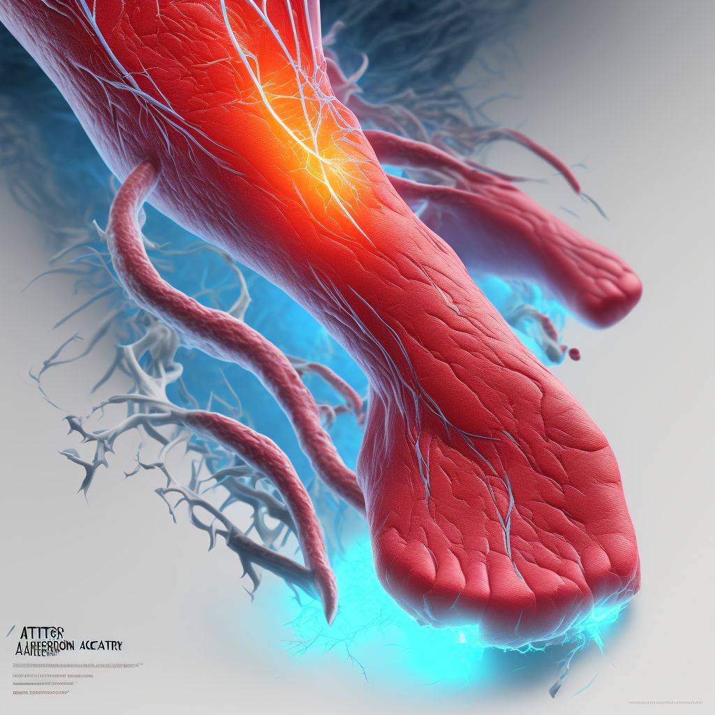 Laceration of dorsal artery of unspecified foot digital illustration