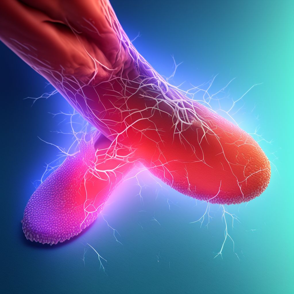 Laceration of plantar artery of foot digital illustration