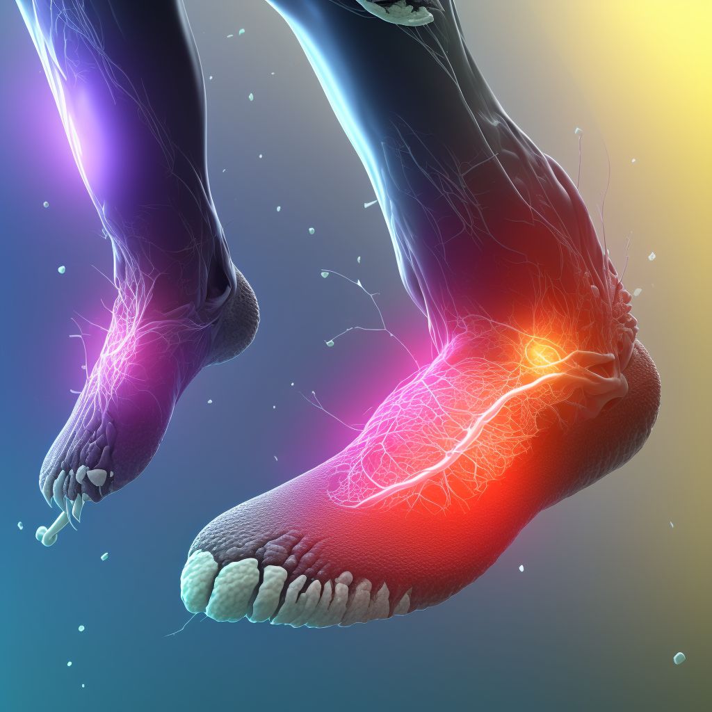 Other specified injury of plantar artery of right foot digital illustration