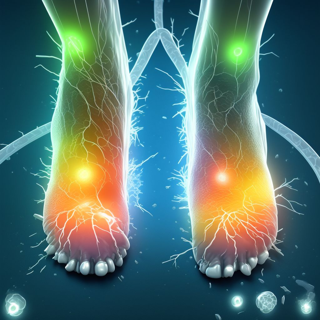 Other specified injury of plantar artery of left foot digital illustration