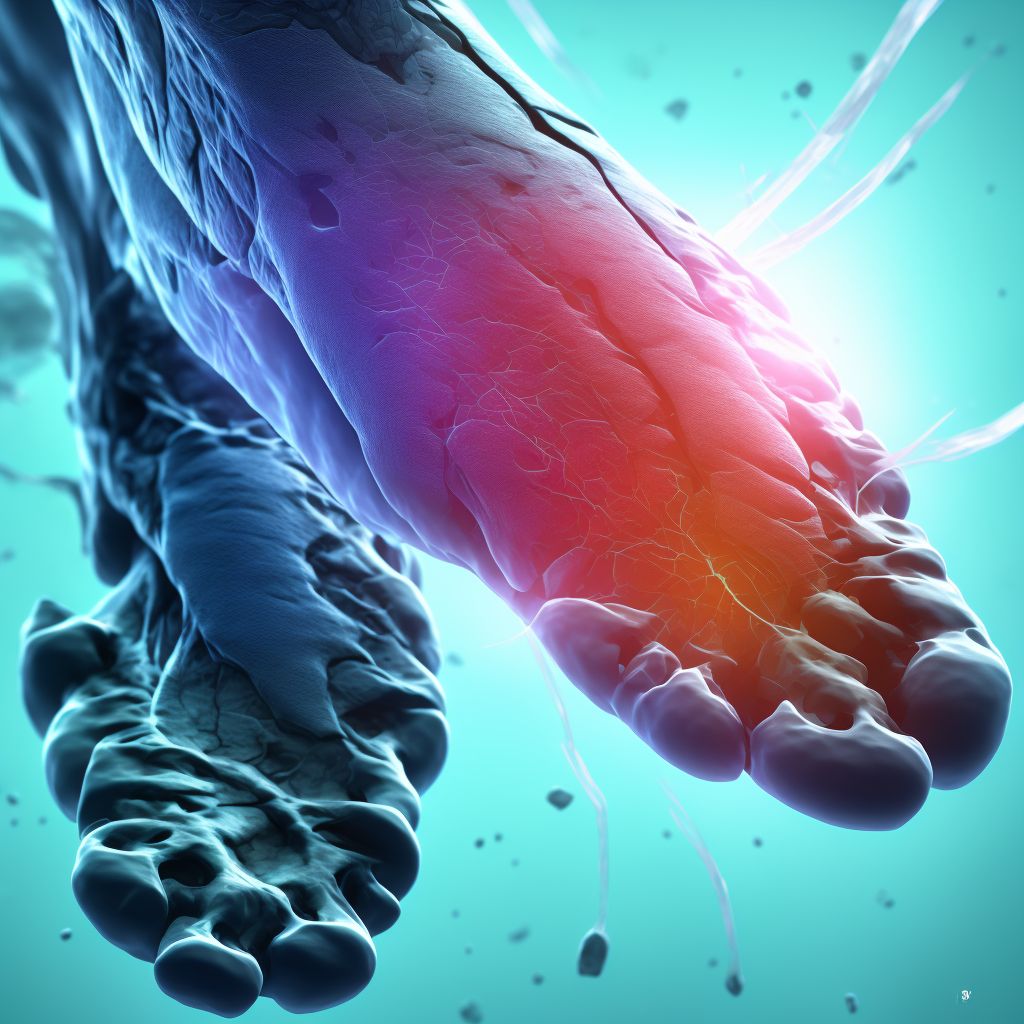 Injury of dorsal vein of foot digital illustration