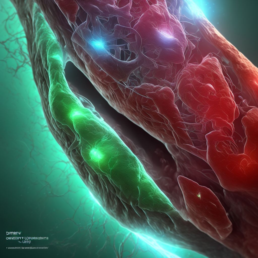 Other specified injury of dorsal vein of left foot digital illustration