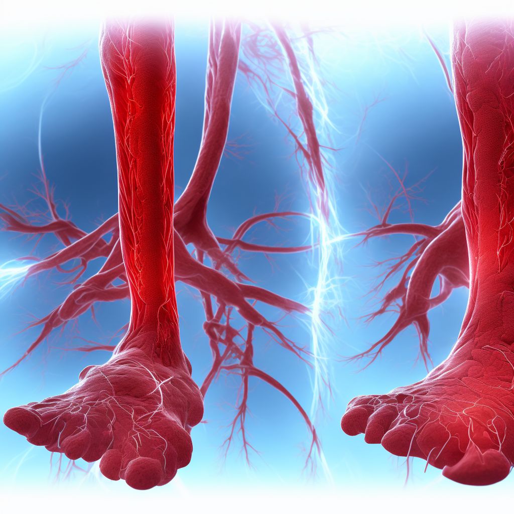 Unspecified injury of other blood vessels at ankle and foot level, unspecified leg digital illustration