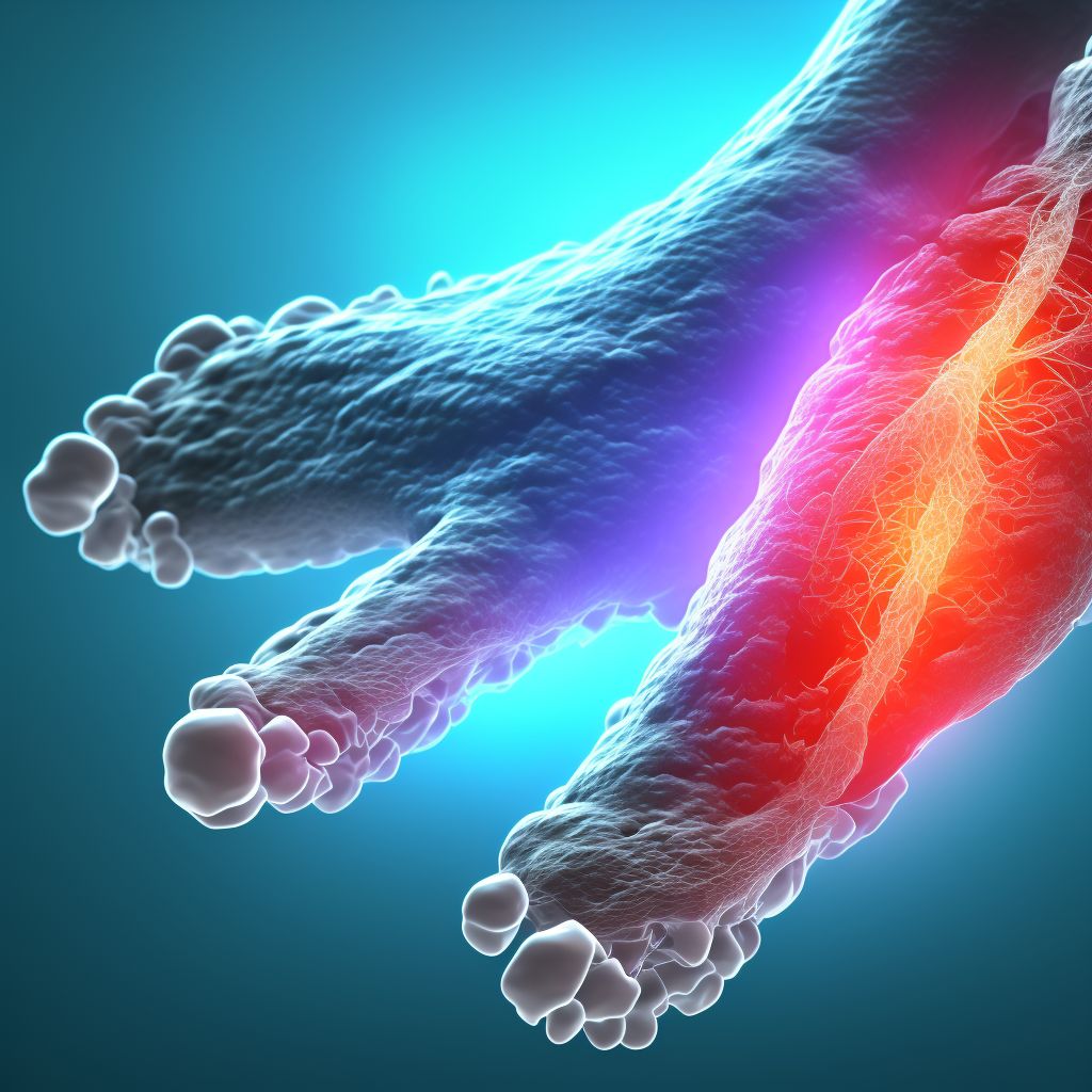 Laceration of other blood vessels at ankle and foot level digital illustration