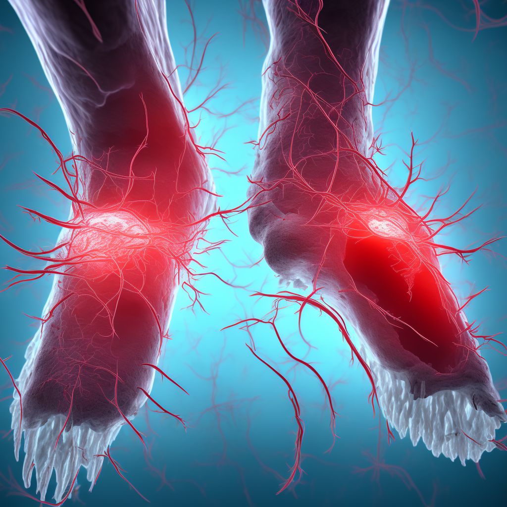 Laceration of unspecified blood vessel at ankle and foot level digital illustration