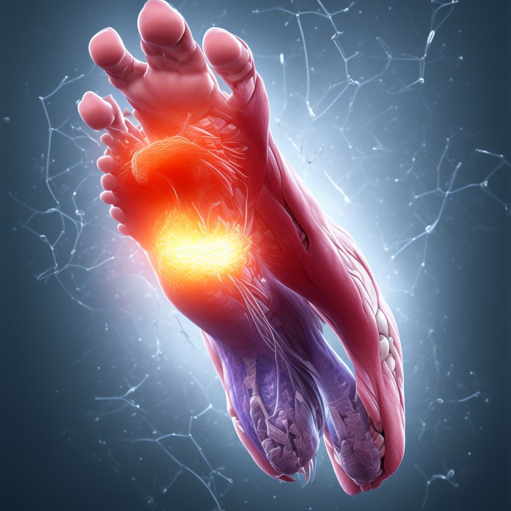 Injury of muscle and tendon of long flexor muscle of toe at ankle and foot level digital illustration