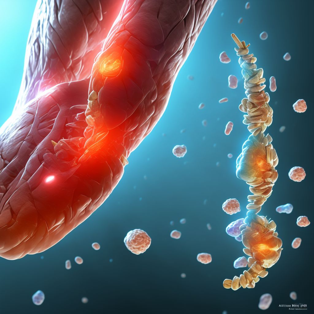 Unspecified injury of muscle and tendon of long flexor muscle of toe at ankle and foot level, left foot digital illustration