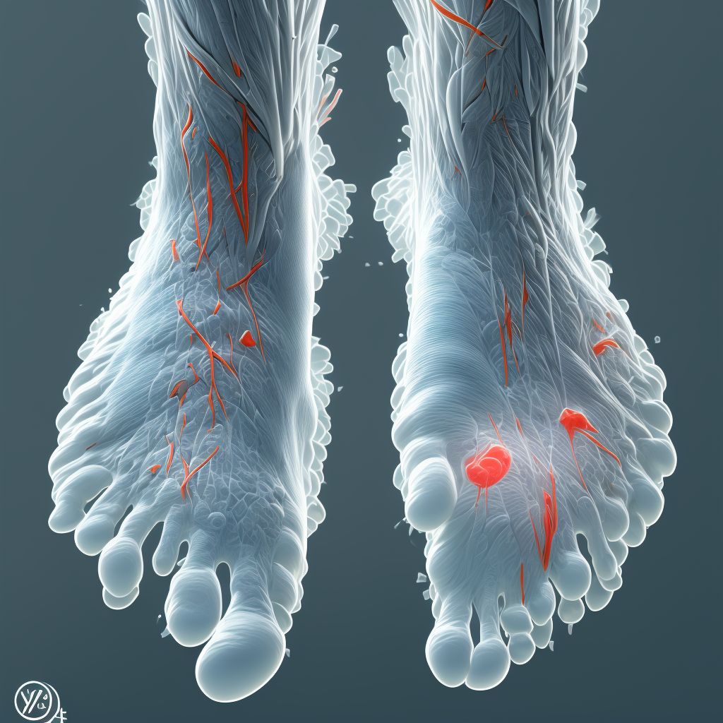 Other injury of muscle and tendon of long flexor muscle of toe at ankle and foot level, unspecified foot digital illustration