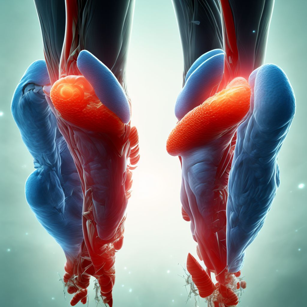 Unspecified injury of muscle and tendon of long extensor muscle of toe at ankle and foot level digital illustration