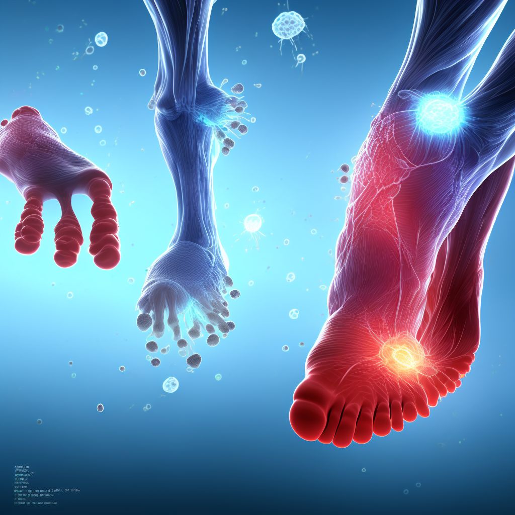 Other specified injury of intrinsic muscle and tendon at ankle and foot level, unspecified foot digital illustration