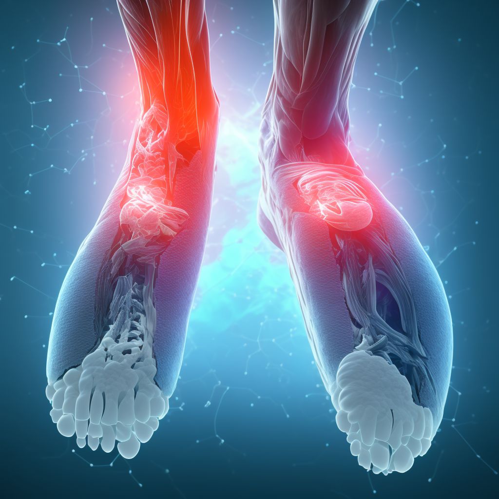 Injury of unspecified muscle and tendon at ankle and foot level digital illustration