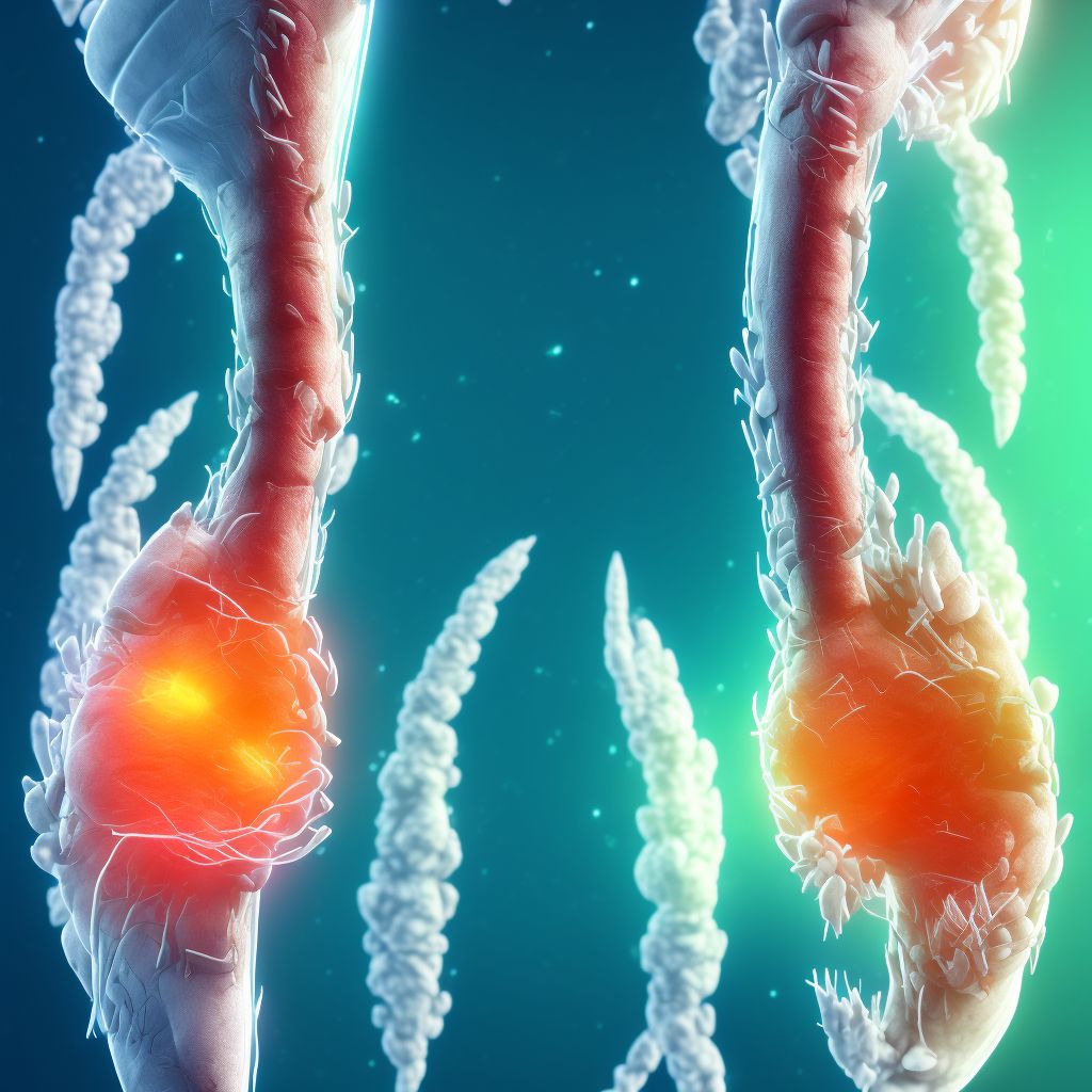 Laceration of unspecified muscle and tendon at ankle and foot level, right foot digital illustration