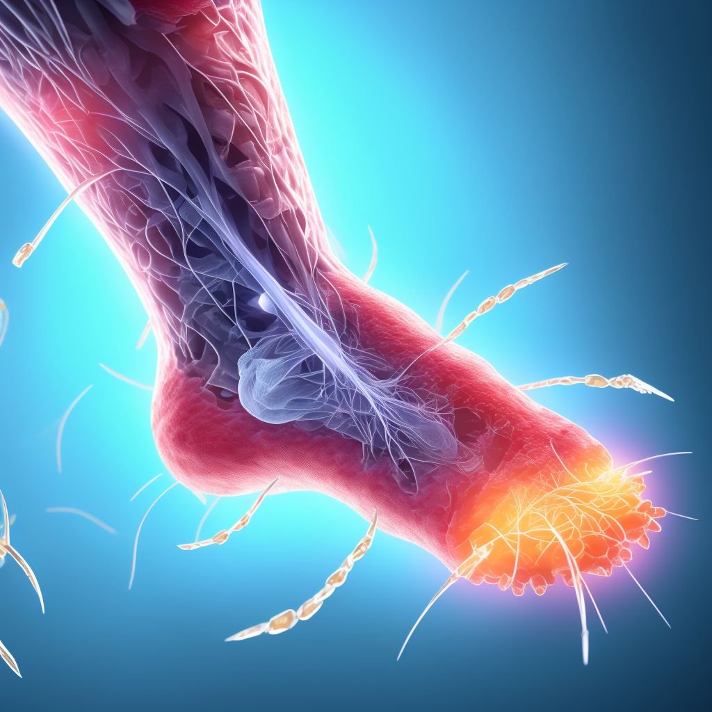 Laceration of unspecified muscle and tendon at ankle and foot level, unspecified foot digital illustration