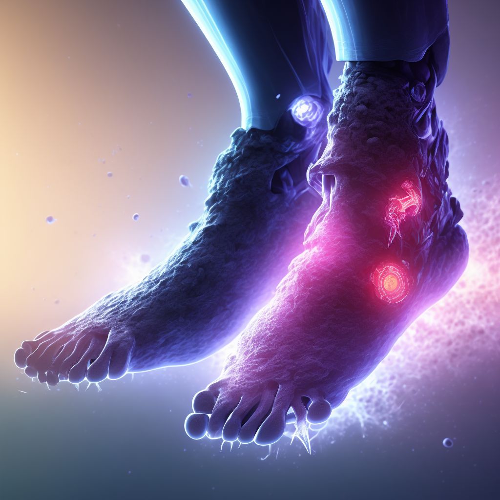 Crushing injury of foot digital illustration