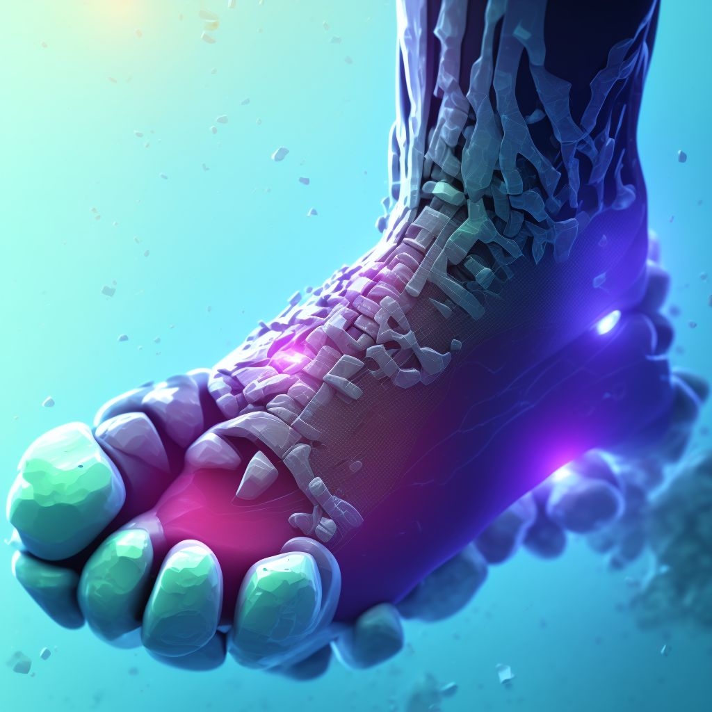 Crushing injury of unspecified foot digital illustration