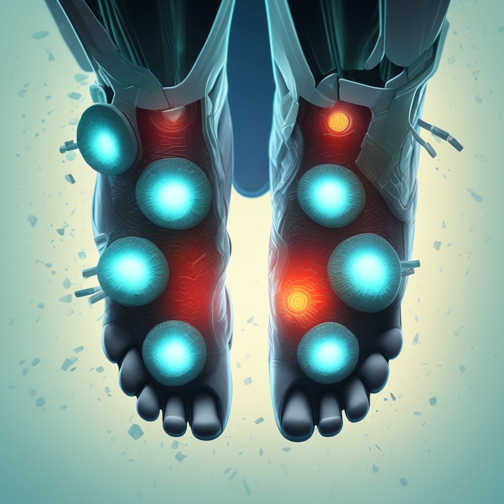 Crushing injury of left foot digital illustration