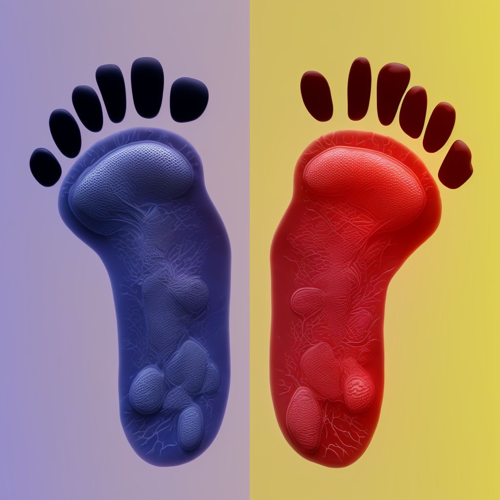 Partial traumatic amputation of great toe digital illustration