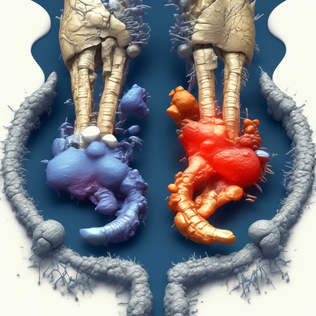 Partial traumatic amputation of two or more left lesser toes digital illustration