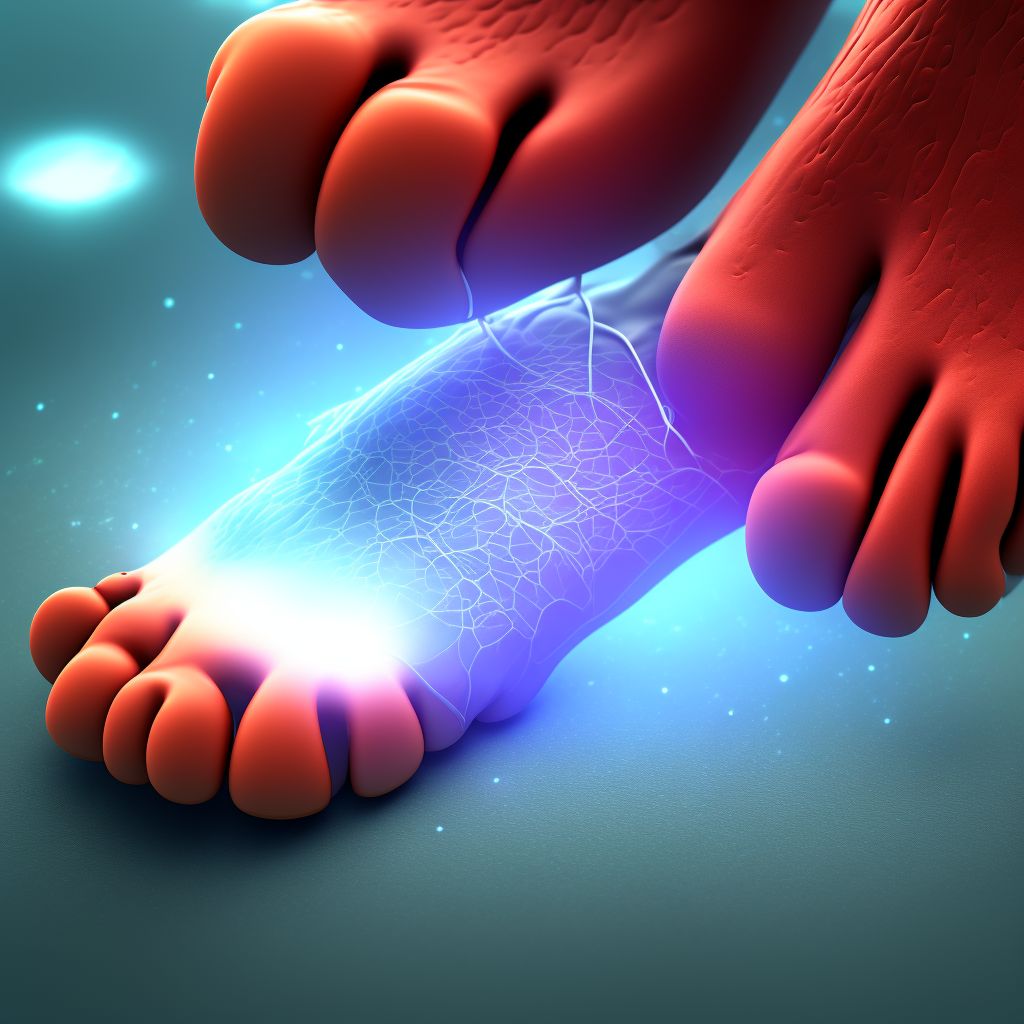 Partial traumatic amputation of unspecified foot, level unspecified digital illustration