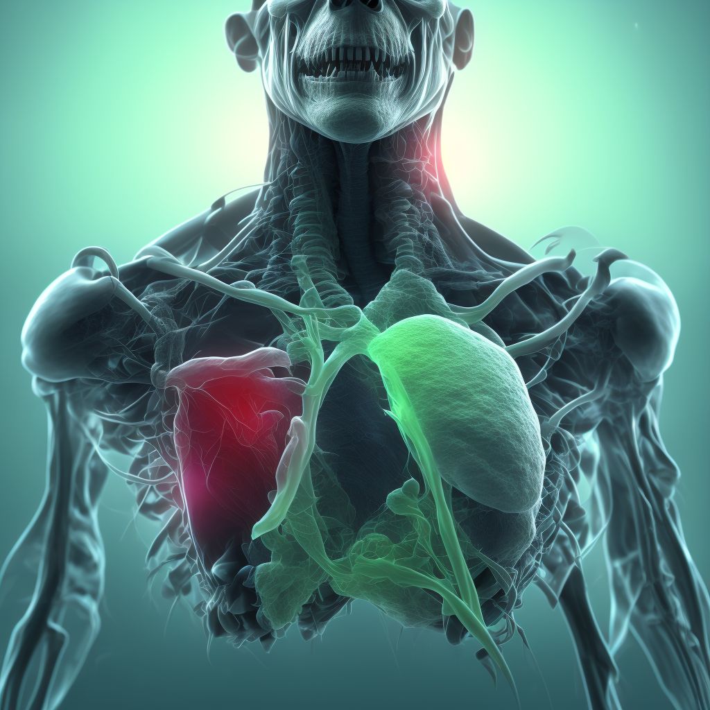 Unspecified foreign body in larynx digital illustration