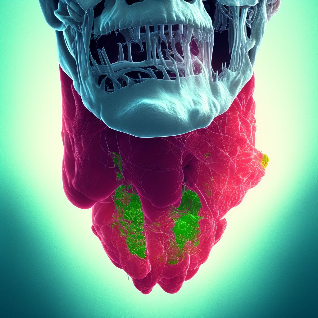 Unspecified foreign body in larynx causing asphyxiation digital illustration