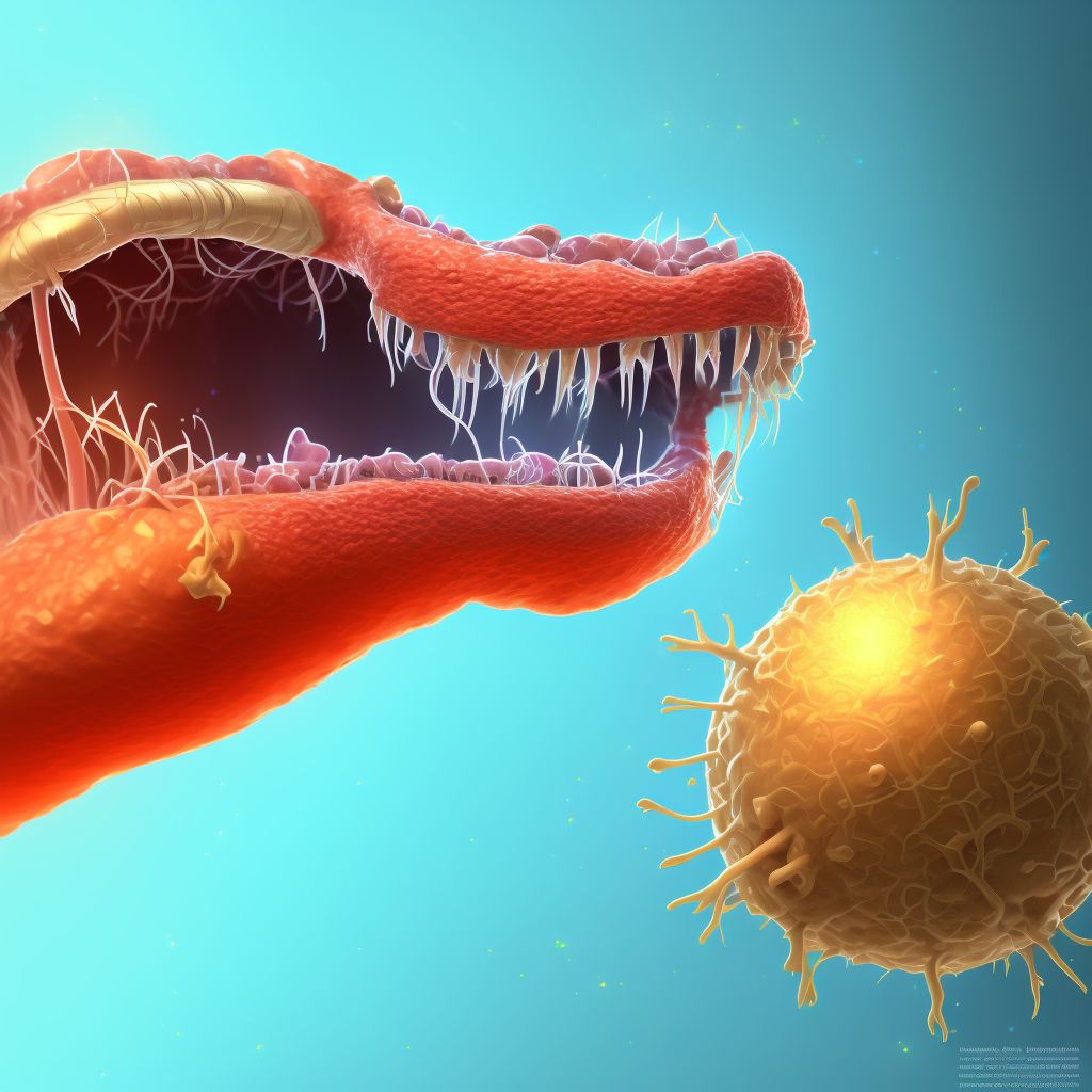 Gastric contents in larynx digital illustration