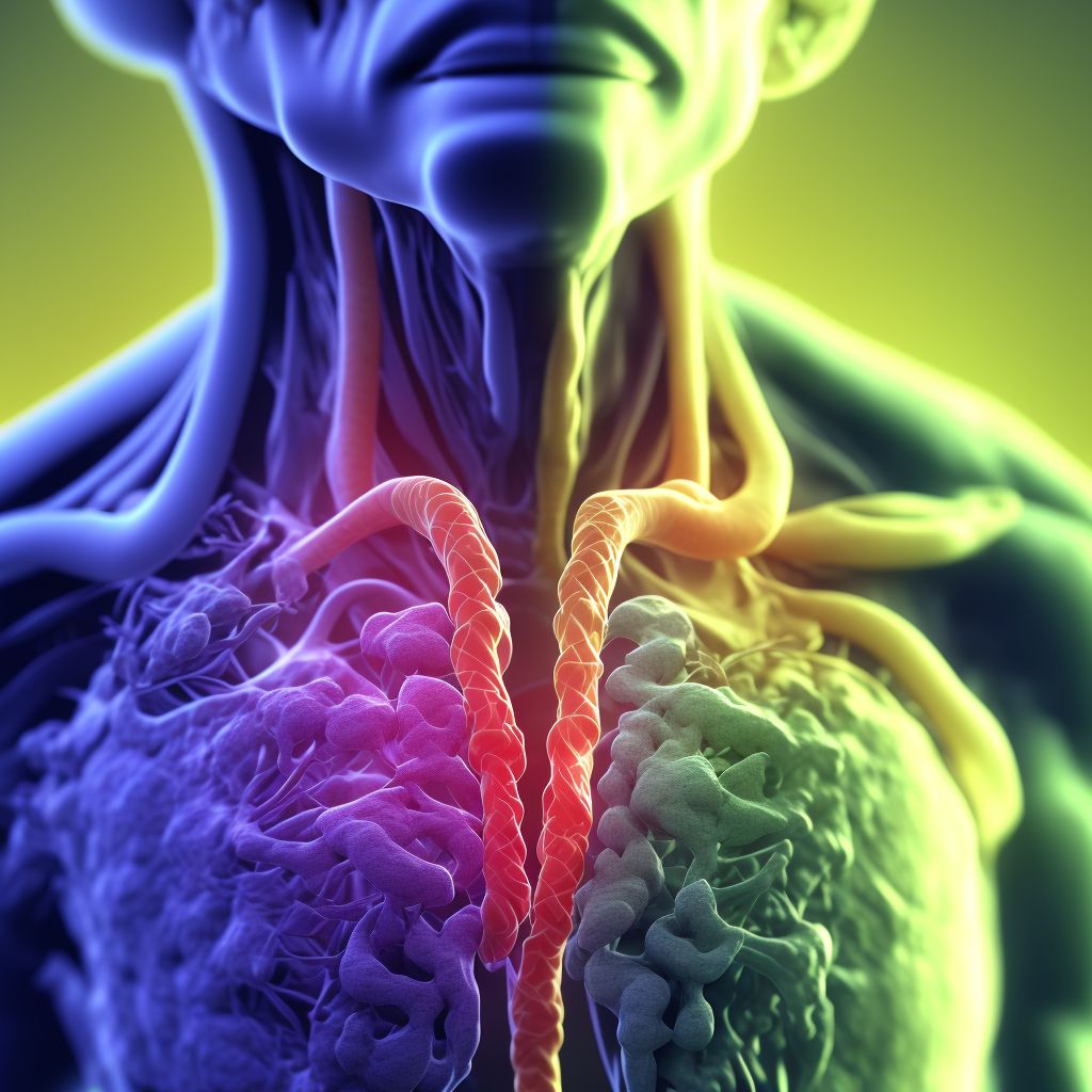 Gastric contents in larynx causing asphyxiation digital illustration