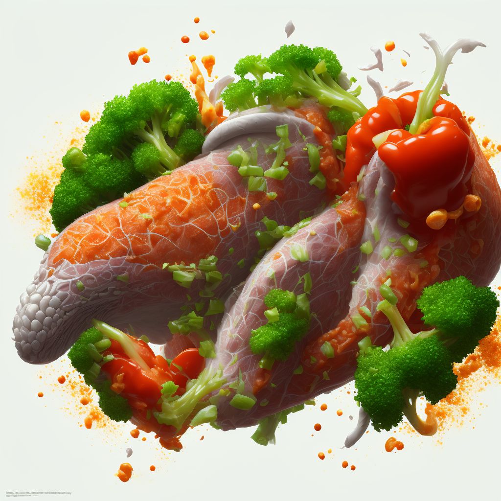 Food in larynx digital illustration