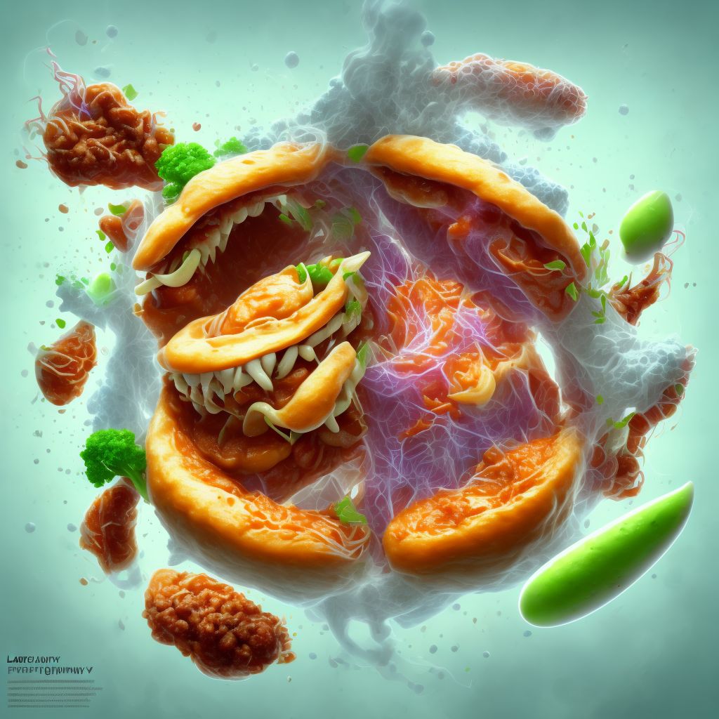 Food in larynx causing asphyxiation digital illustration