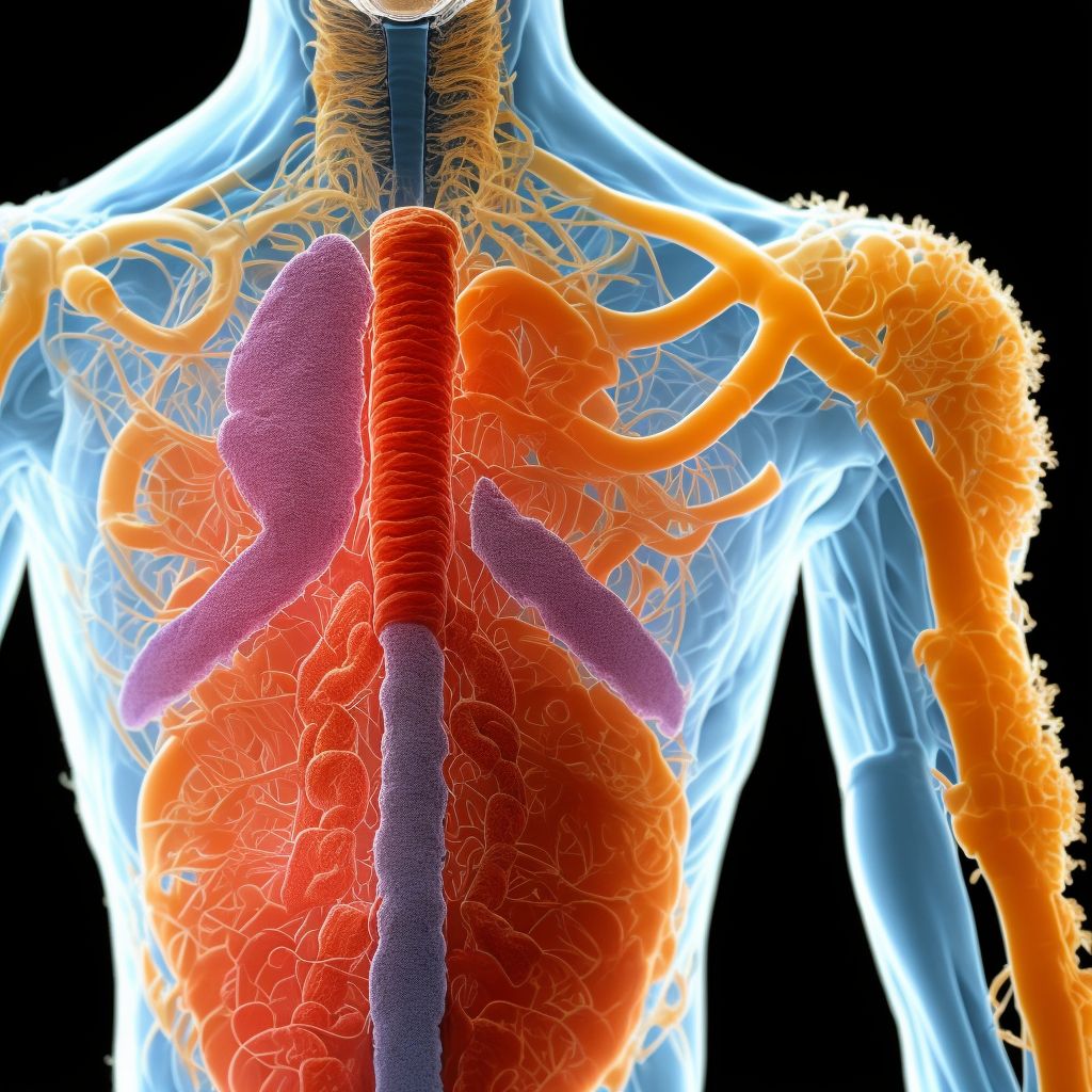 Gastric contents in trachea digital illustration