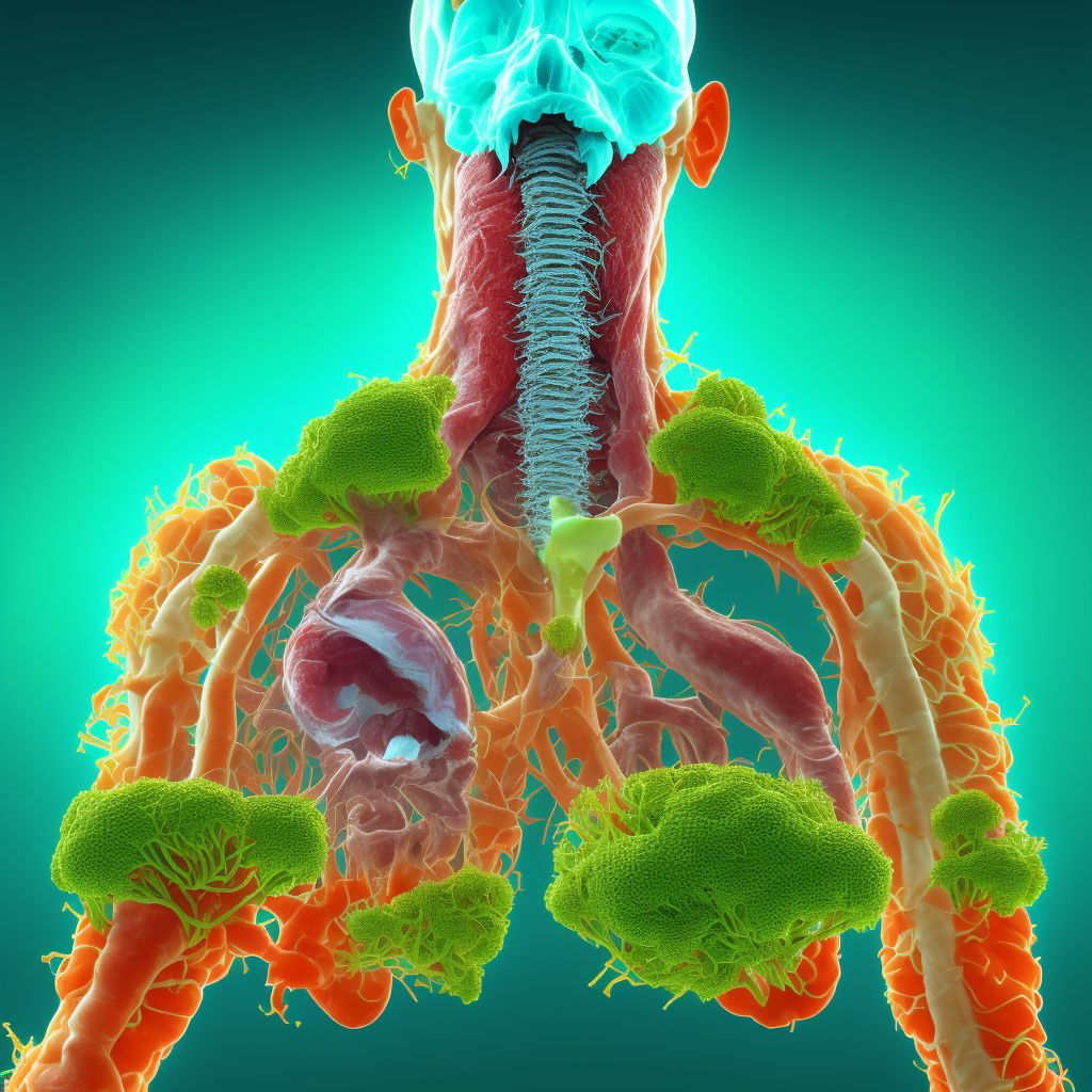 Food in trachea causing asphyxiation digital illustration