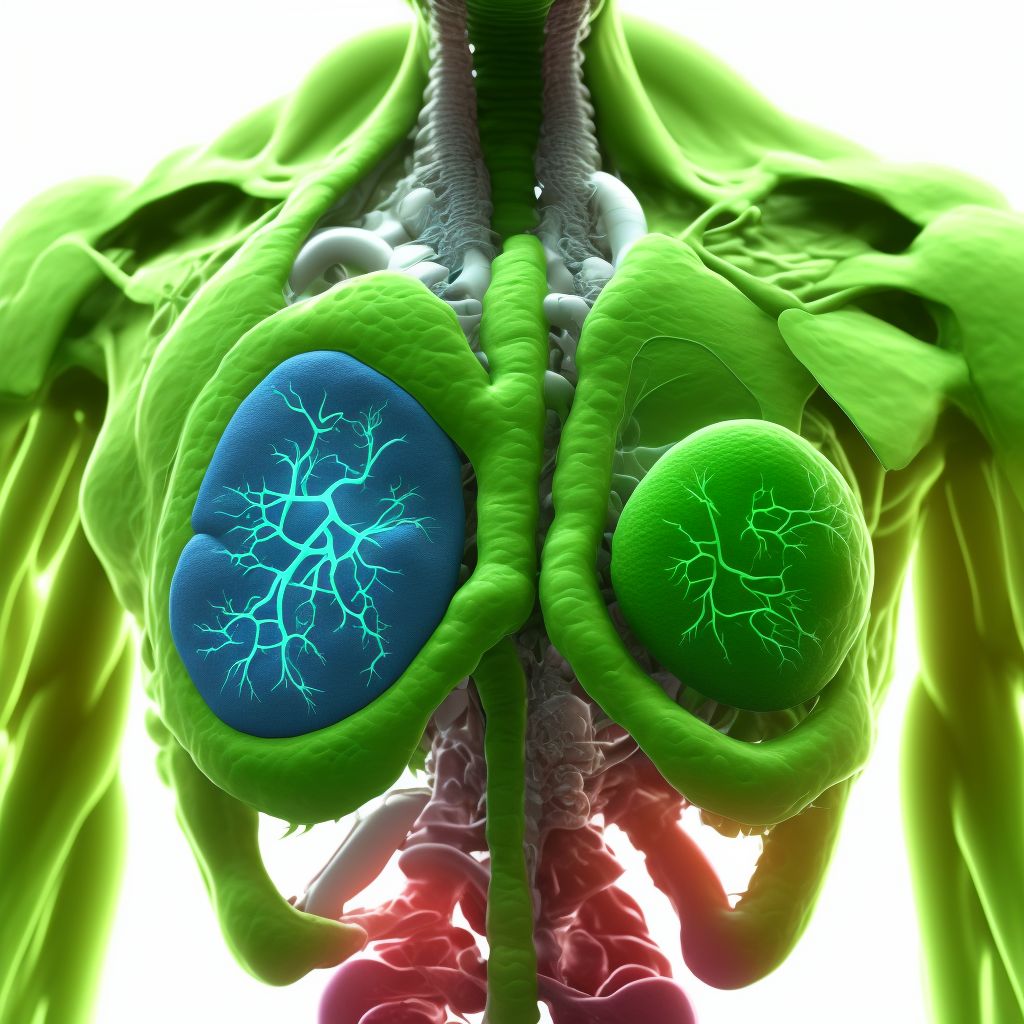 Gastric contents in bronchus causing asphyxiation digital illustration