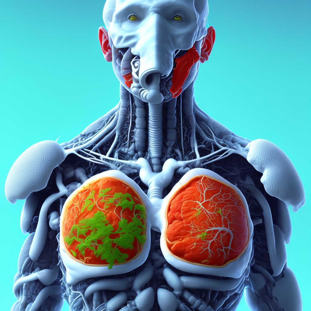 Food in other parts of respiratory tract digital illustration