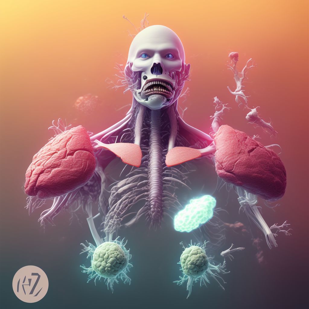 Food in other parts of respiratory tract causing other injury digital illustration