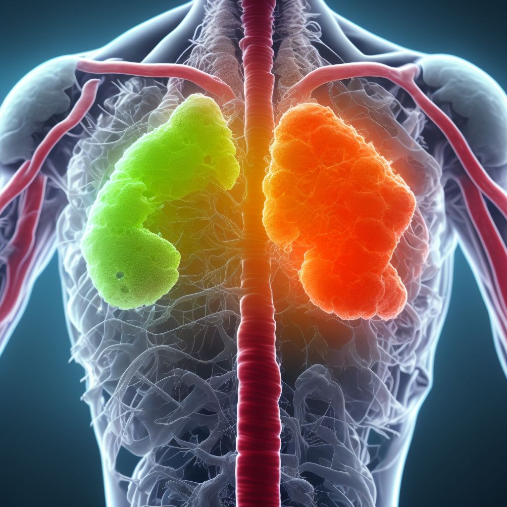 Gastric contents in respiratory tract, part unspecified causing other injury digital illustration