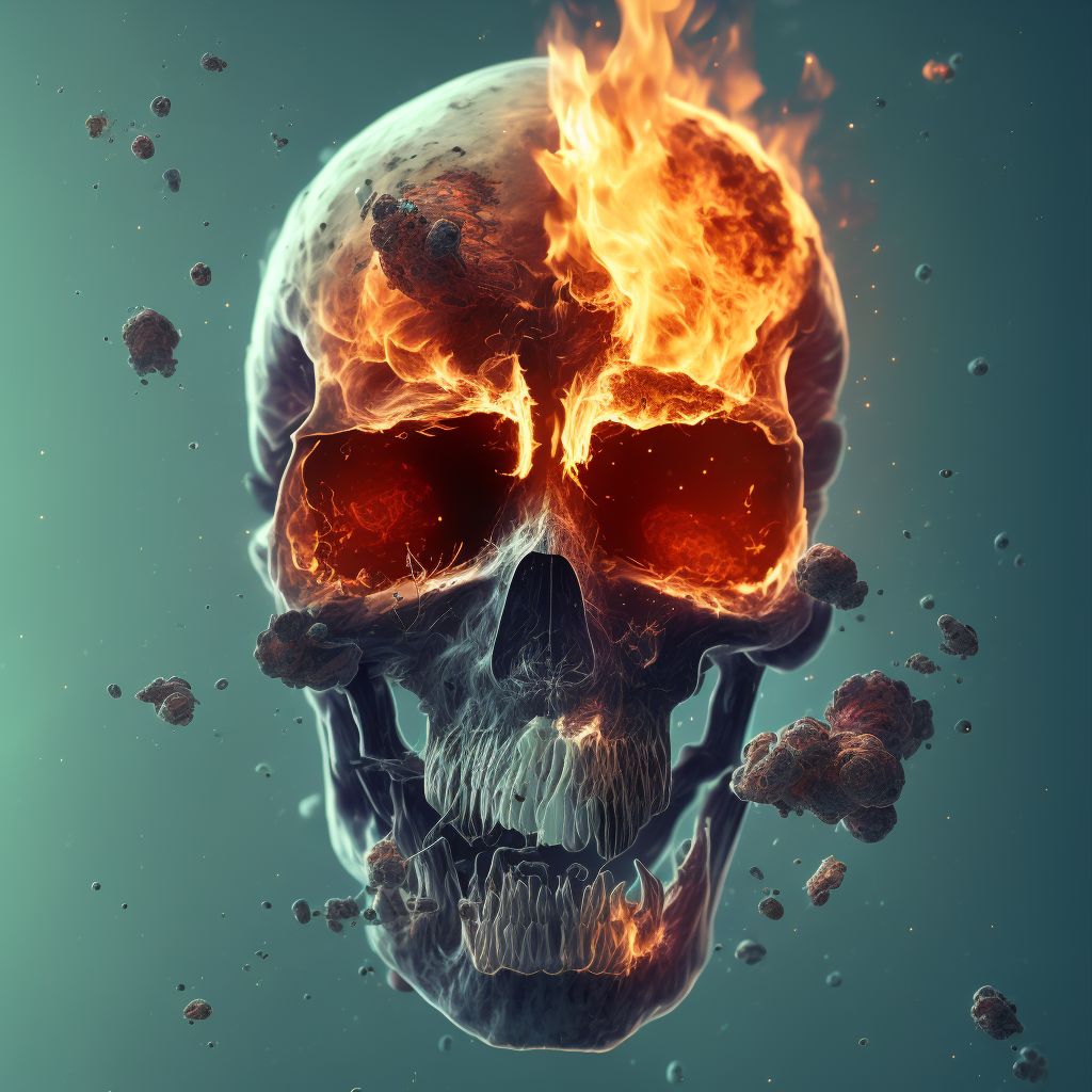 Burn and corrosion of head, face, and neck digital illustration