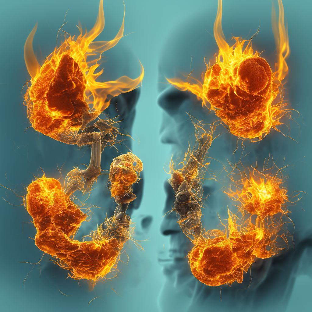 Burn of unspecified degree of ear [any part, except ear drum] digital illustration