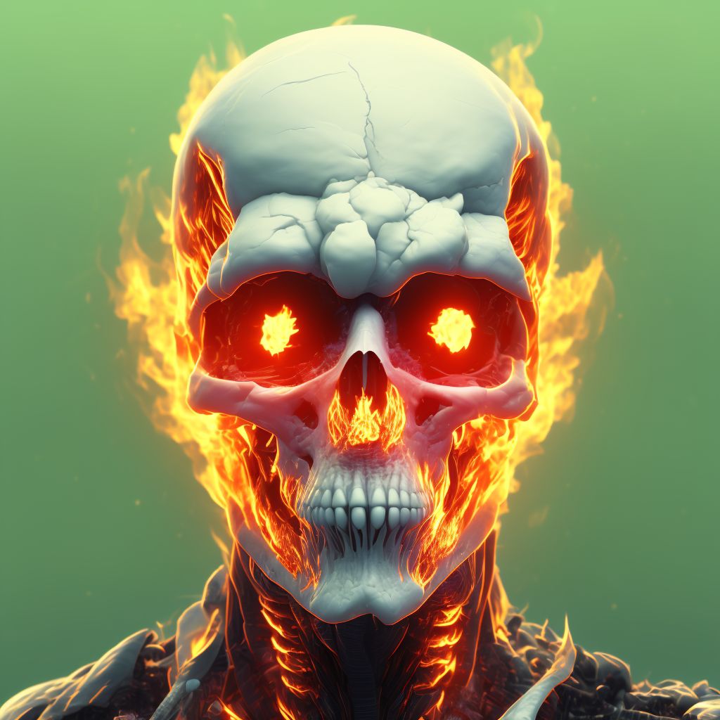 Burn of first degree of head, face, and neck digital illustration